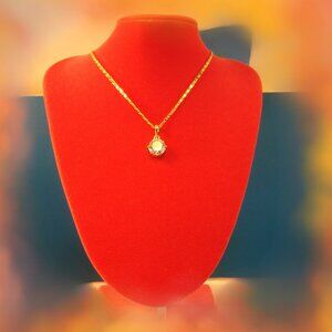 Large Zircon Simulated Diamond Nicklace